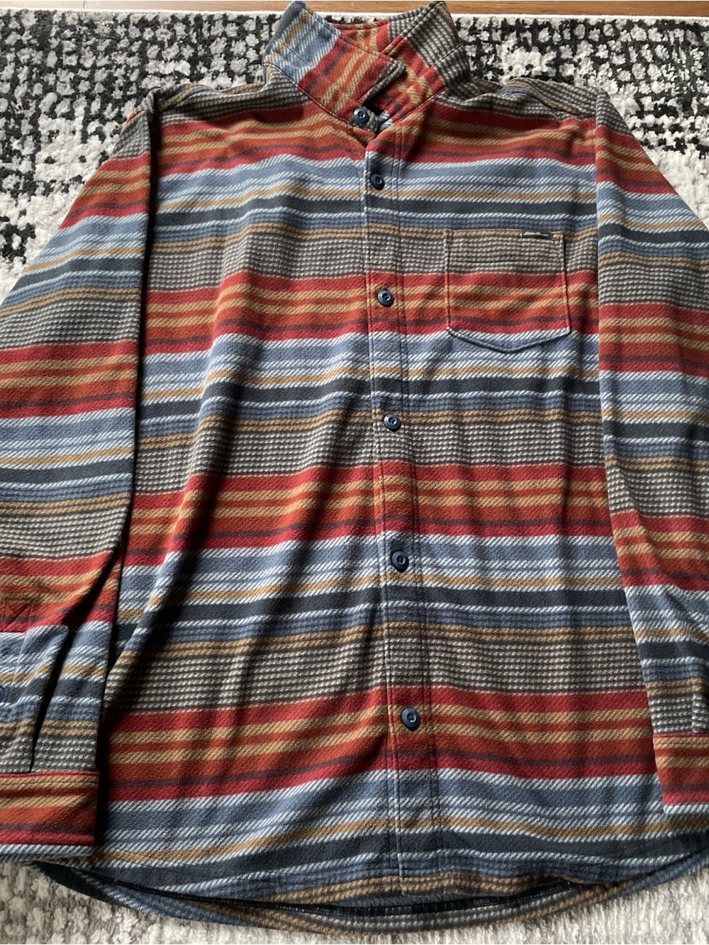 Eddie Bauer Multicolor Striped Wool Shirt Jacket